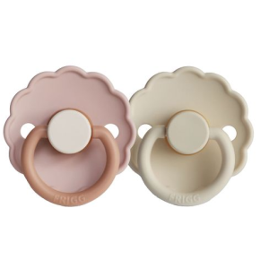 Frigg Fopspeen Daisy Biscuit/Cream 0-6 Maanden | 2 stuks